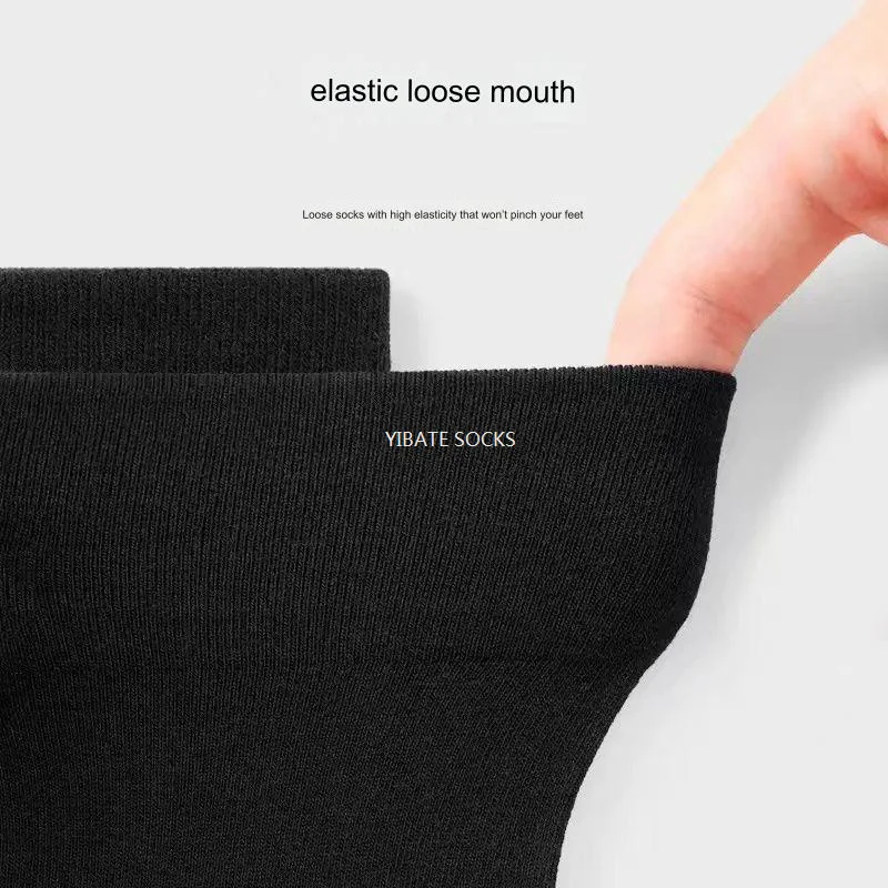 5 Pair New Men's Bamboo Fiber Socks High Quality Solid Color Long Business Men's Socks Fashionable Breathable Black Casual Socks