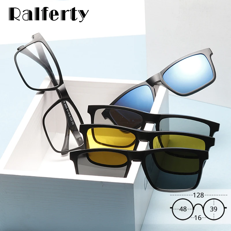 Ralferty TR90 Kids Sunglasses Polarized Magnet Clip On Sunglasses Prescription Grade Glasses Child Spectacle Frames Zero TR8005