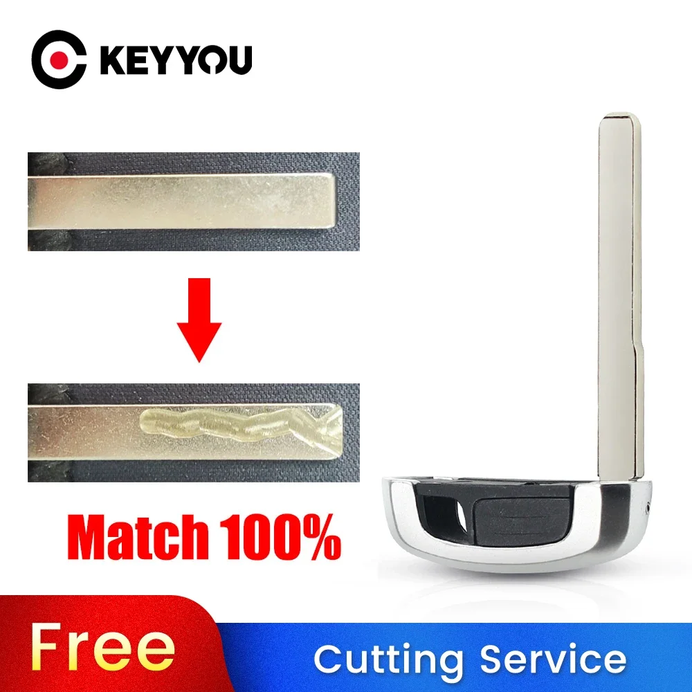KEYYOU With CNC Cutting Service Smart Insert Emergency Key Blank For Ford Edge Fusion Expedition Explorer Mustang F Series