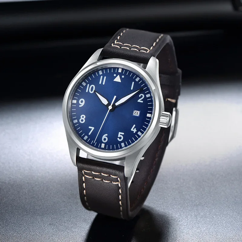 40mm Little Prince Mark 18 Pilot Series Stainless Steel Calendar Waterproof Luminous Leather Men's Mechanical Watch Automatic