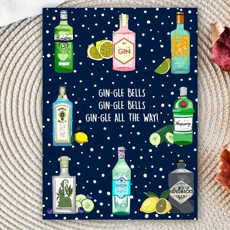 1pc, Happy Christmas Time Card, Merry Christmas Card, Humorous Wine Christmas Card, Funny Christmas Card, for Friend Family