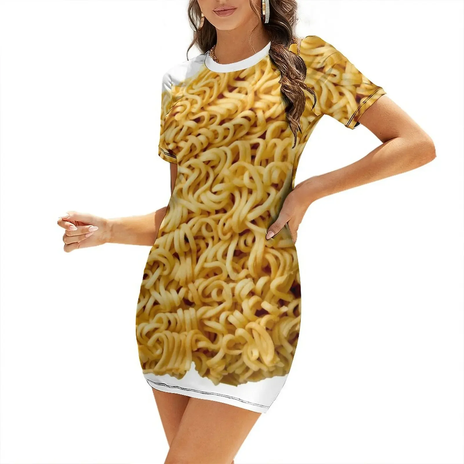 

RAMEN NOODLES Short-Sleeved Dress women's clothing summer 2025 novelties Dress women summer women's dress 2025