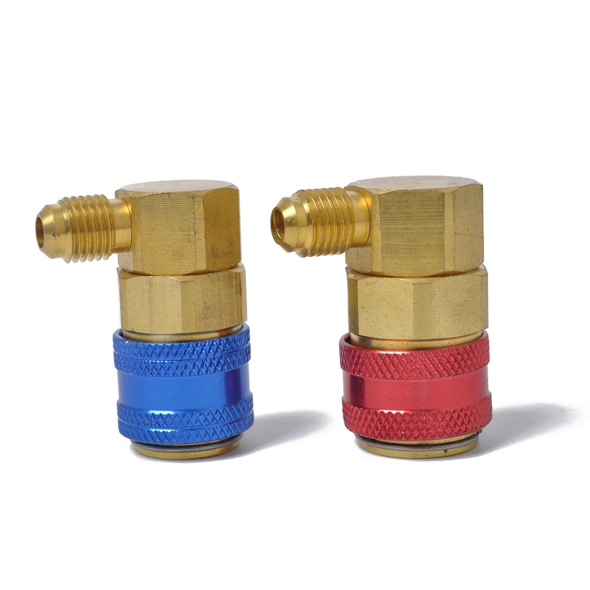 

1 Pair Quick Connector Adapter For Car Air Conditioning High Low Coupler Hvac Auto Manifold Gauge Sae 1/4 Durable Easy