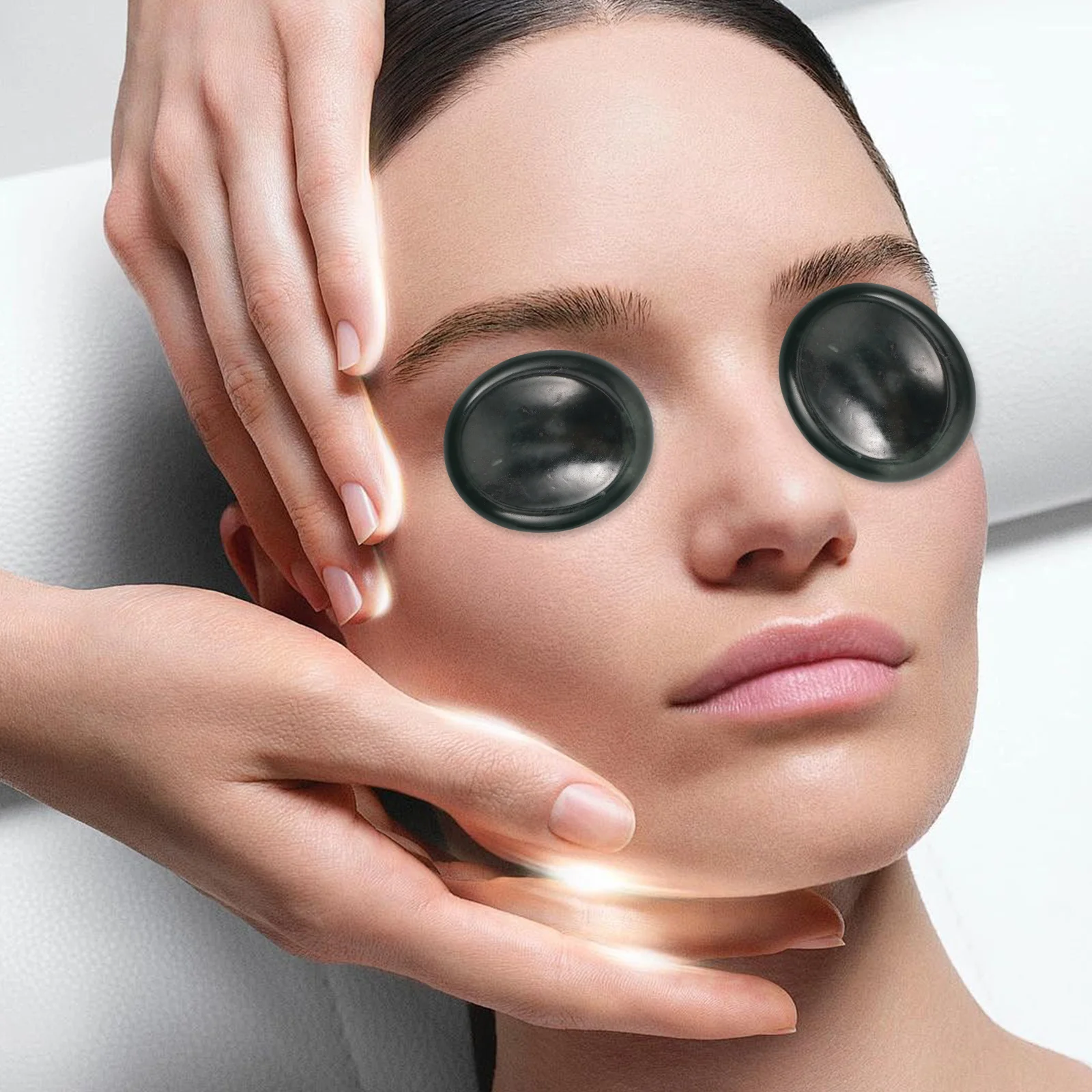 

2pcs Cooling Massage Stones Mask For Soothing Fatigue Relief Portable Small Stone Tools Reduce Puffiness Refreshing Eye Care