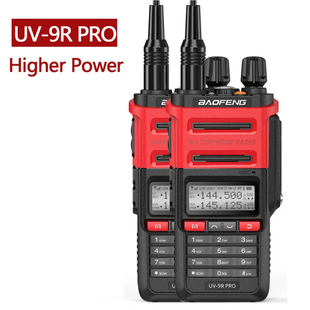 1pcs 2023 NEW original Baofeng UV9R Pro IP68 Waterproof Walkie Talkie uv 9r pro Charger Powerful UHF VHF Long Range Ham CB Radio