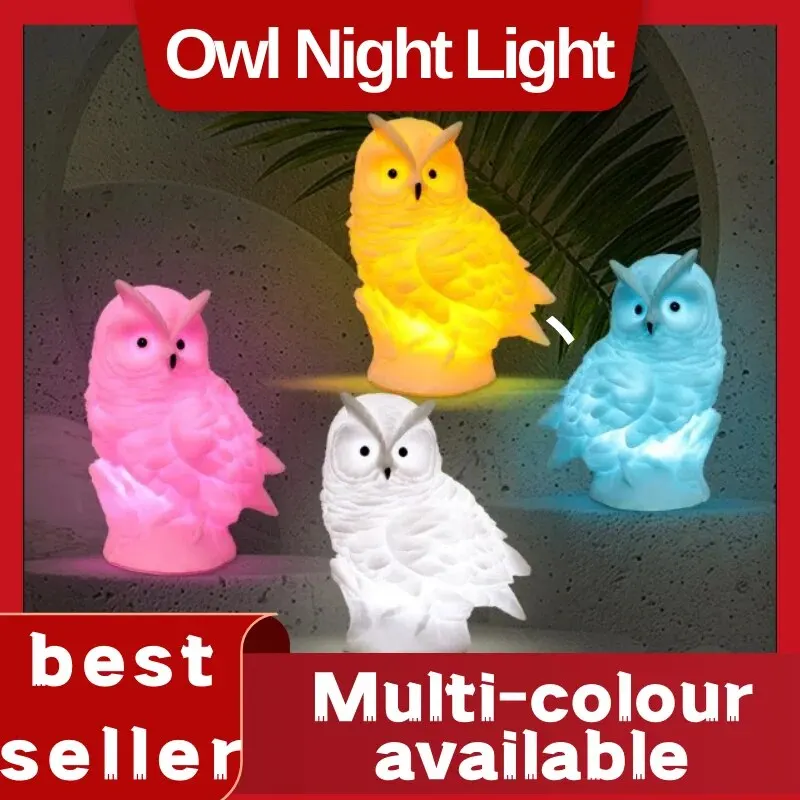 Cute Creative Night Light, Cartoon Owl Bedside Ornaments Jewelry, Night Market Stall Night Light, Birthday Gift Ambient Light