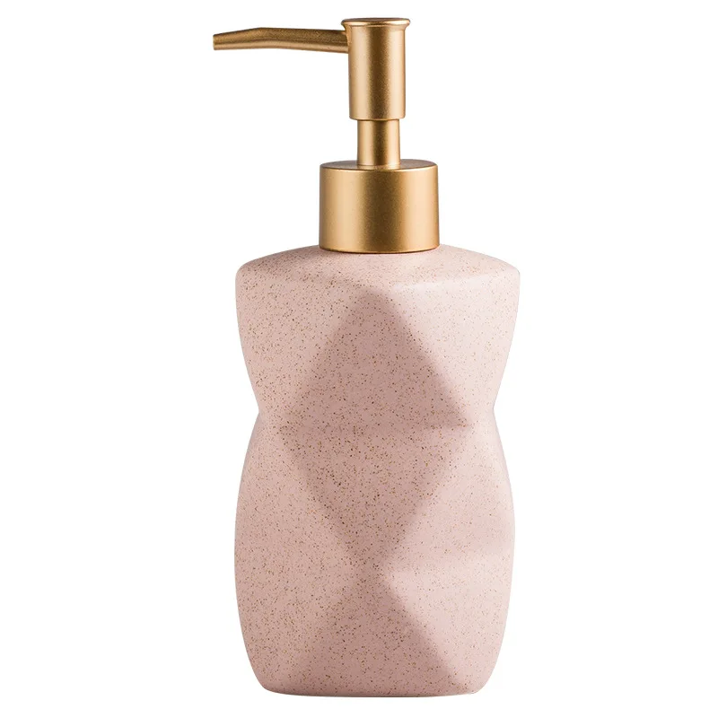 Nordic Glaze Series Ceramic Soap Bottle Hand Sanitizer Dispensing Bottle Shower Gel Shampoo Lotion Pump Bottle Bathroom Storage