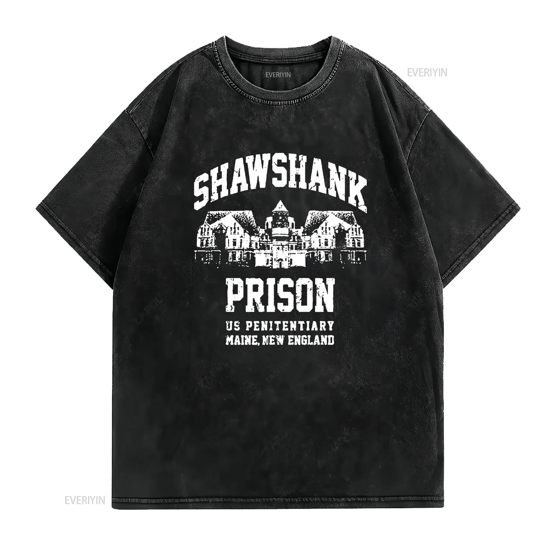 Shawshank Redemption T Shirt Prision All Size vintage Washed fashion designer clothes Stylish Versatile Breathable Unisex
