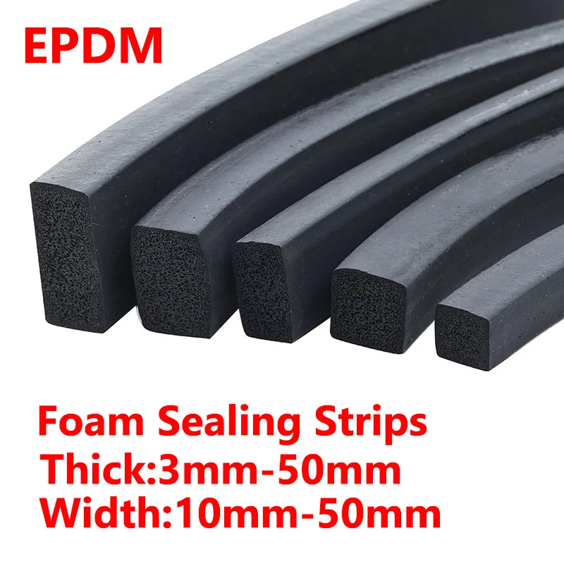 EPDM Flat Rubber Strip Foam Strip Rubber Insulation for Sealing The Curtain Wall of Automobile Electric Cabinet