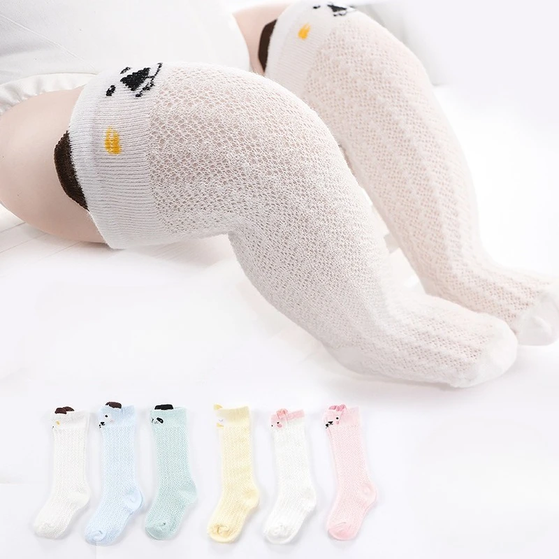Breathable Mesh Baby Socks Summer Cute Cartoon Animal Soft Cotton Socks Toddler Boy Girl Sock Children's Anti-Mosquito Socks