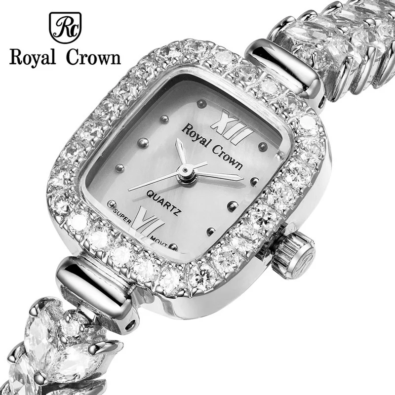 Cubic Zircon Women\'s Watch Royal Crown Hours Clock Fine Fashion Dress Jewelry Twining Long Bracelet Luxury Crystal Girl Gift