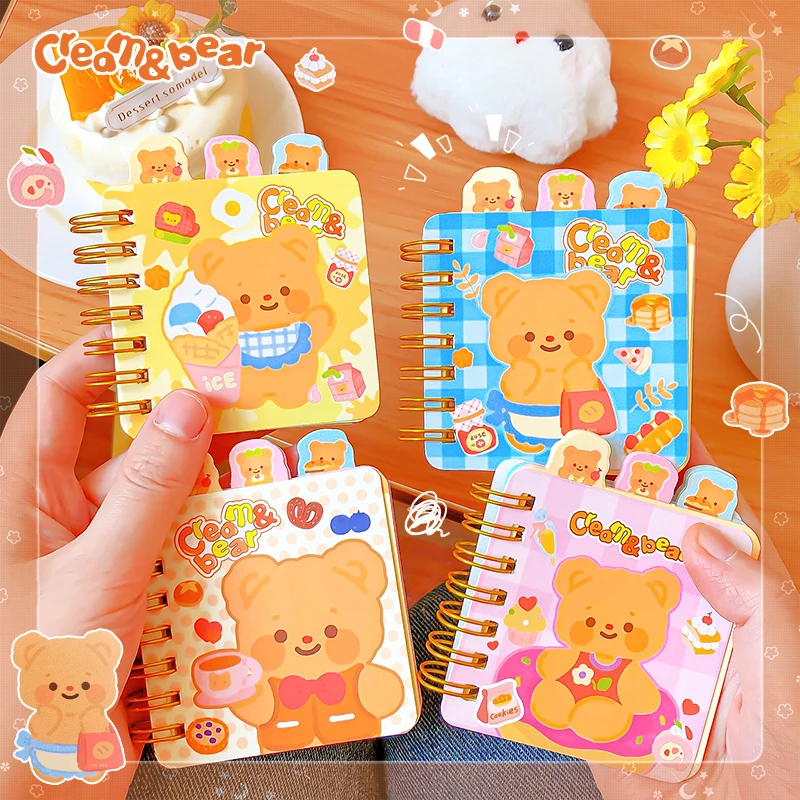 

Kawaii stationery supplies offices accessories planner Aesthetic notebook bear Portable Notepad Diary memo pad cute things