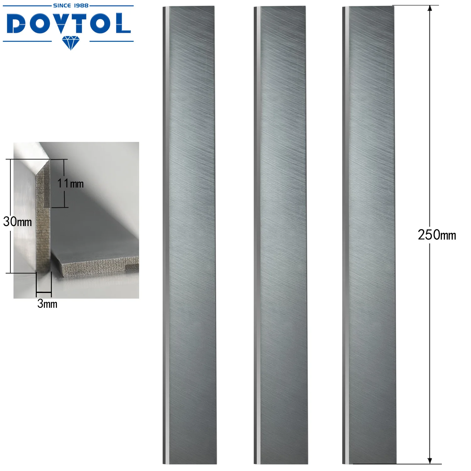 Tct Hobel klingen 250x30x3mm Jointer Messer 3 stücke Set Ersatz für 4-Seiten-Hobel Vertikal fräsen Hochgeschwindigkeits-Press hobel usw.