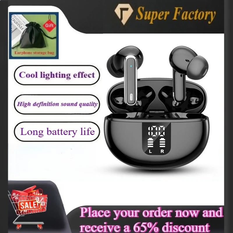 

TWS ultra long battery life of 6 hr in ear real noise cancellation ANC ENC Bluetooth 5.3 wireless earphones suitable for gaming