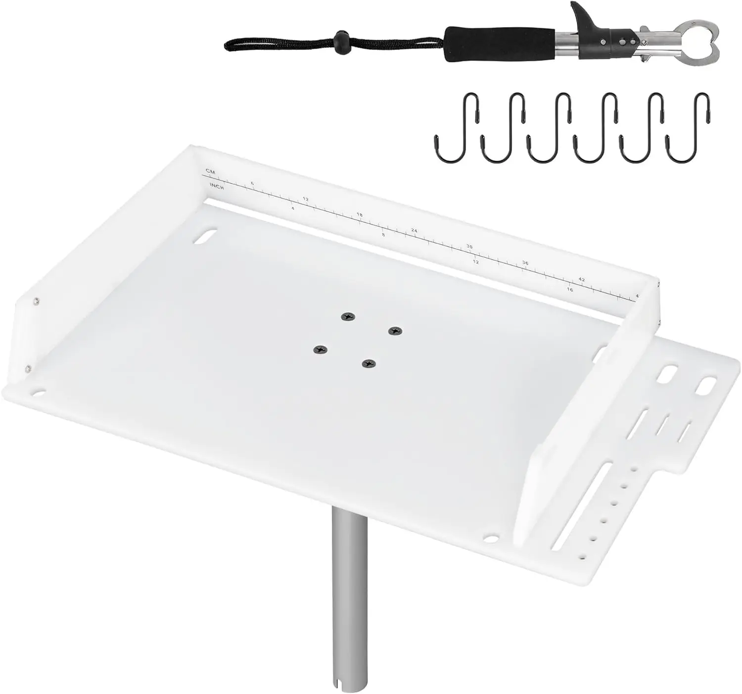 

Bait Cutting Board for Boat, Adjustable Rod Holder, Fillet Table with Scale, Tool Slots, Easy Clean