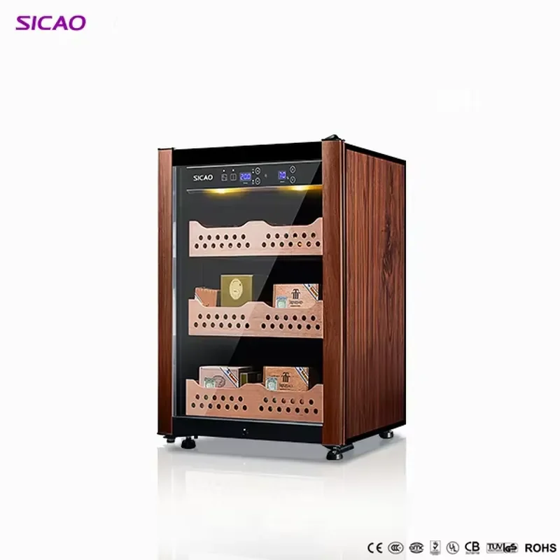 Spanish Cedar Wood Cigar Humidor Box 100 Capacity Medium Size High Quality Desktop Storage Case for Home Office Gift Men