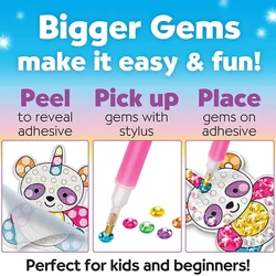 Kit de pintura de diamantes 5D para niños y niñas, juego de manualidades y manualidades con gemas grandes mágicas para principiantes, ideal para regalo, 12/24 pegatinas