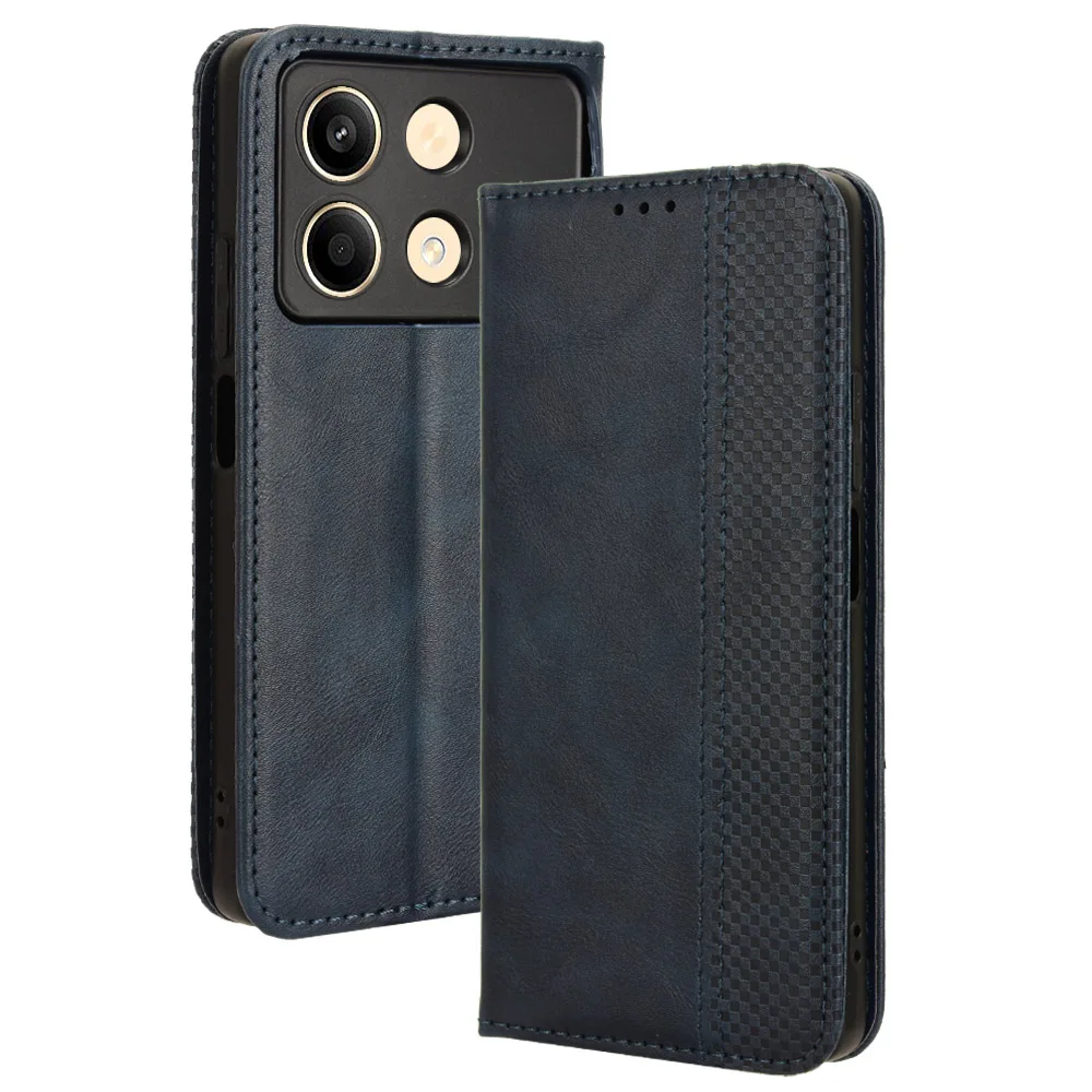 Flip Retro Style Leather Magnetic Closure Phone Cover For Xiaomi Poco X6 Neo 5G 6.67 inch Wallet Fall prevention Phone Case