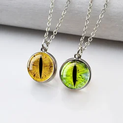 Fashion Dragon Eye Necklace Cat Eye Glass Ball Pendant Necklace for Women Men Girl Evil Animal Eye Pendant Charm Jewelry Gifts