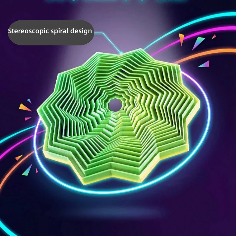 3D Printed Hexagonal Stacking Puzzle Music Box  Illusory Rotating Toy for Stress Relief And Decoration Adult Magic Illusion Gift