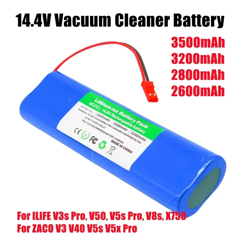 Original Li-lion Battery for ILIFE V3s Pro, V5s Pro, V8s, V8 Plus，V80，V80 Max，V80 Pro,V3s Max 18650 2600mAh 14.4V PX-B010