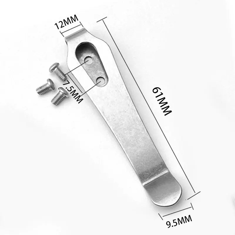 1pc DIY Folding Knife Clip 420 Stainless Steel Pocket Clips Back Clamps for Folding Knife Pocket Clip with Stainless Steel Screw