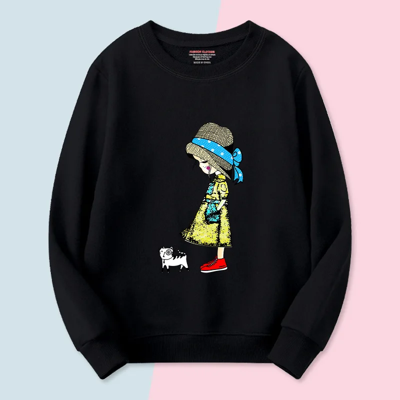 هوديي للفتيات، بلوزة رياضية للأطفال برقبة دائرية وأكمام طويلة، طبقة أساسية عصرية وغير رسمية للفتيات، نمط الخريف، دافئ