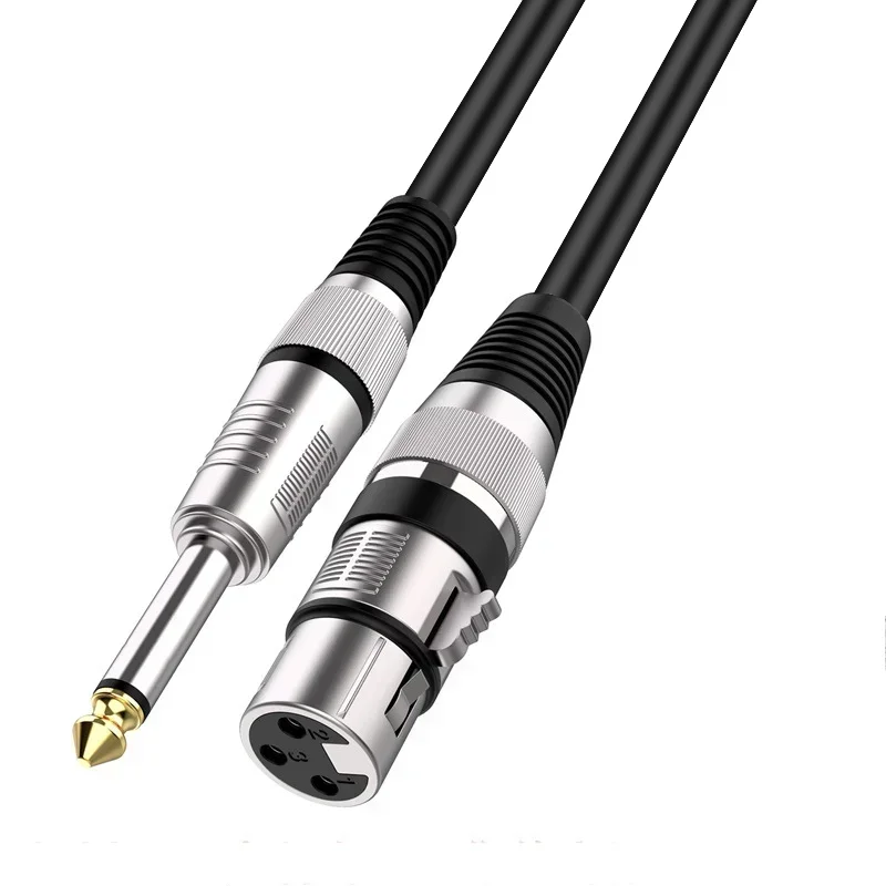 Jack per cavo microfono 6.35mm TS 1/4 maschio a XLR femmina cavo Audio per microfono per altoparlante amplificatore per chitarra AMP Mixer ecc