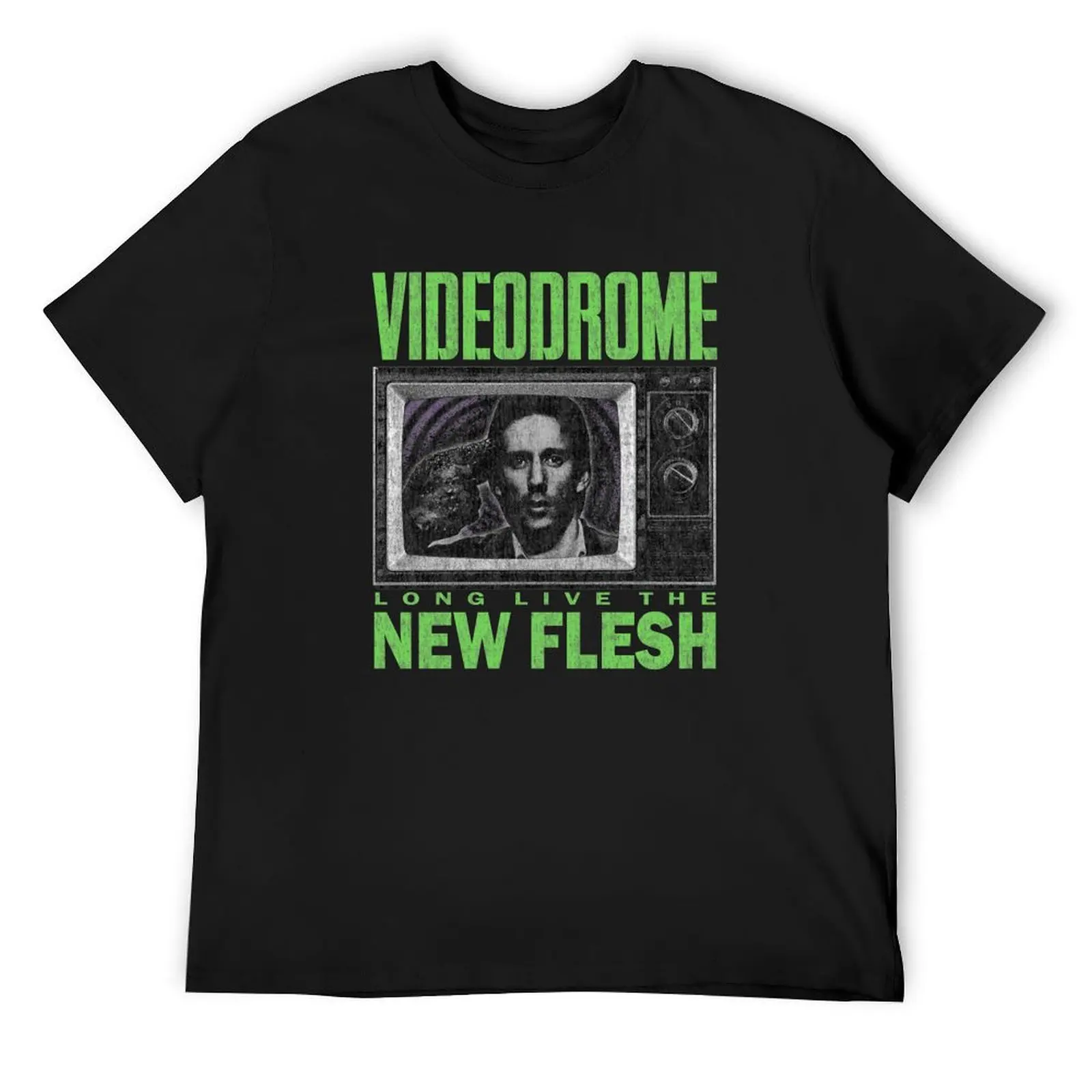 

Футболка Videodrome DISTRESSED, винтажные футболки, винтажная футболка с рисунком, одежда в стиле аниме, тяжелые футболки для мужчин
