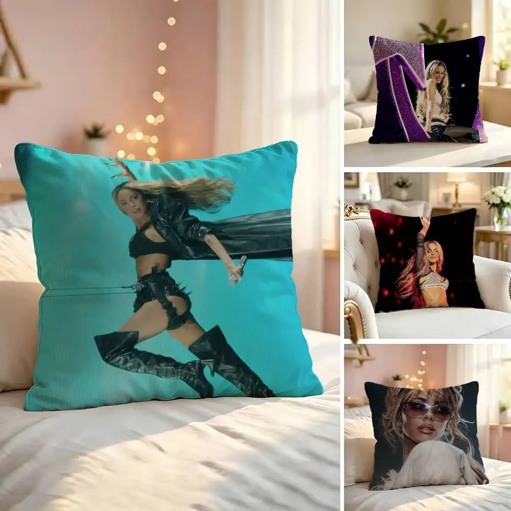 P-Popular Argentine P-Pop Star Tini Stoessel Pillow Case Sofa Living Room for Bedroom Headboard Backrest Cushion Square Nap Time