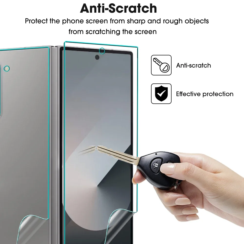 9 in 1 Clear Hydrogel Film For Samsung Z Fold 6 Fold6 Front Back Screen Protector Full Coverage Soft TPU Protective Films