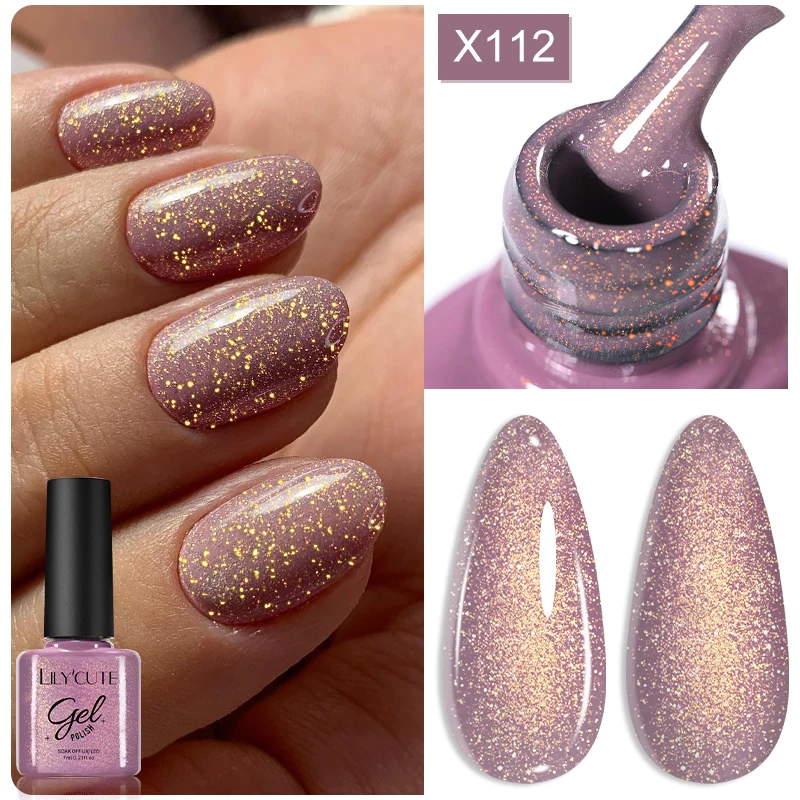 LILYCUTE Glitter Gel Nail Poli - Nail Art Orange review and price
