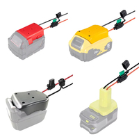 Battery Adapters For Makita/Bosch/Milwaukee/Dewalt/Black&Decker/Ryobi 18V Power Connector Adapter Dock Holder 14 Awg with fuse