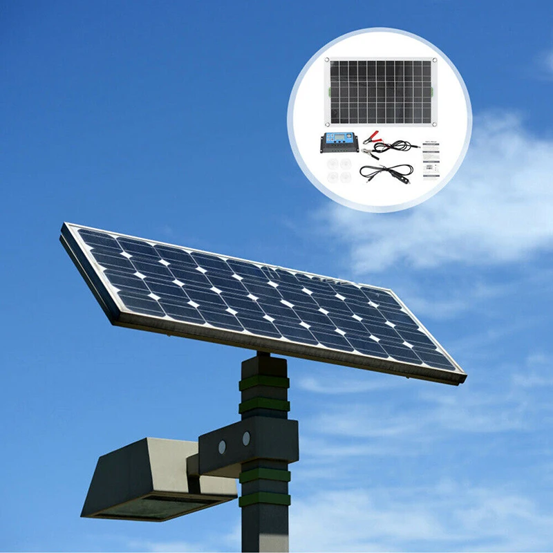 

Polycrystalline Solar Panel with 30A Controller, High Efficiency Module, PV Power for Cell Phone, Camping, 20W