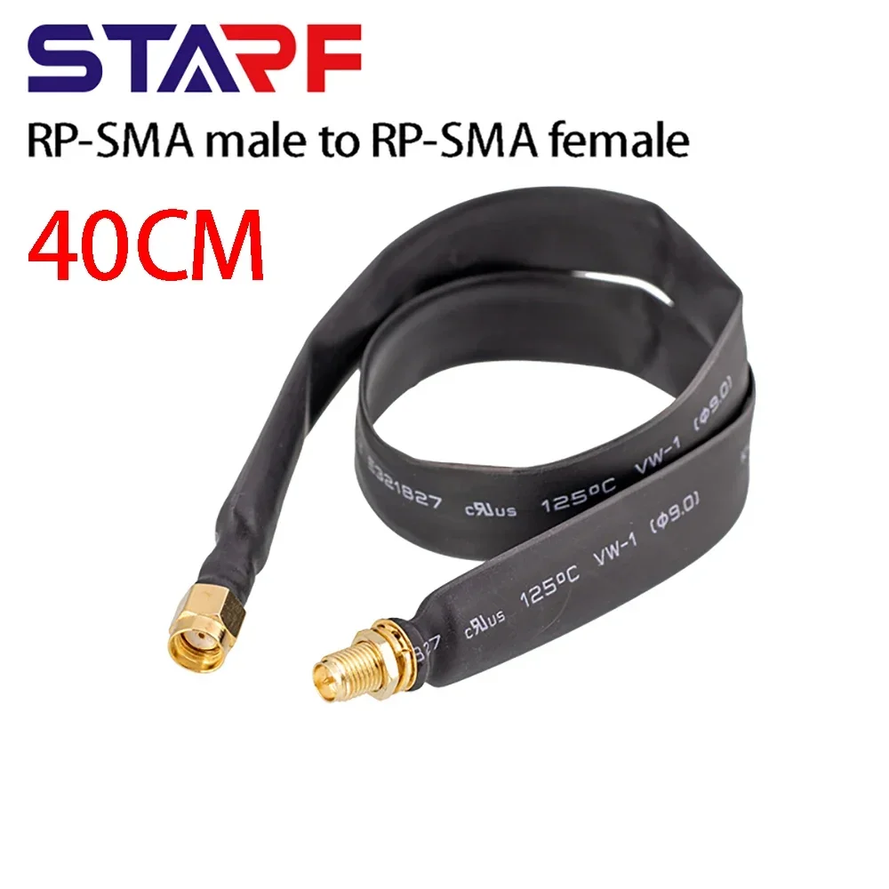 40cm RP-SMA Male To RP-SMA Female Flat Coaxial Extension Pigtail For 802.11ac 802.11n 802.11g  802.11b WiFi Standards