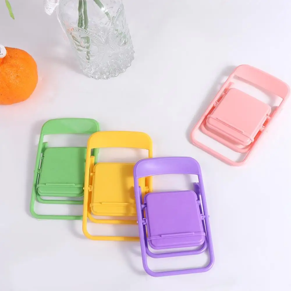 Creative Plastic Mobile Phone Holder Mini Chair Decorative Mini Chair Phone Stand ABS Foldable Mini Phone Holder Women
