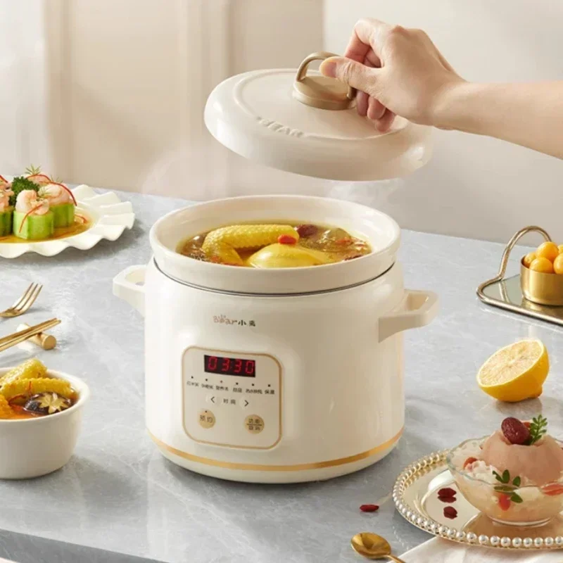 Electric stew pot household quick stew soup small porridge cooking noodle cooking artifact ceramic bb porridge pot