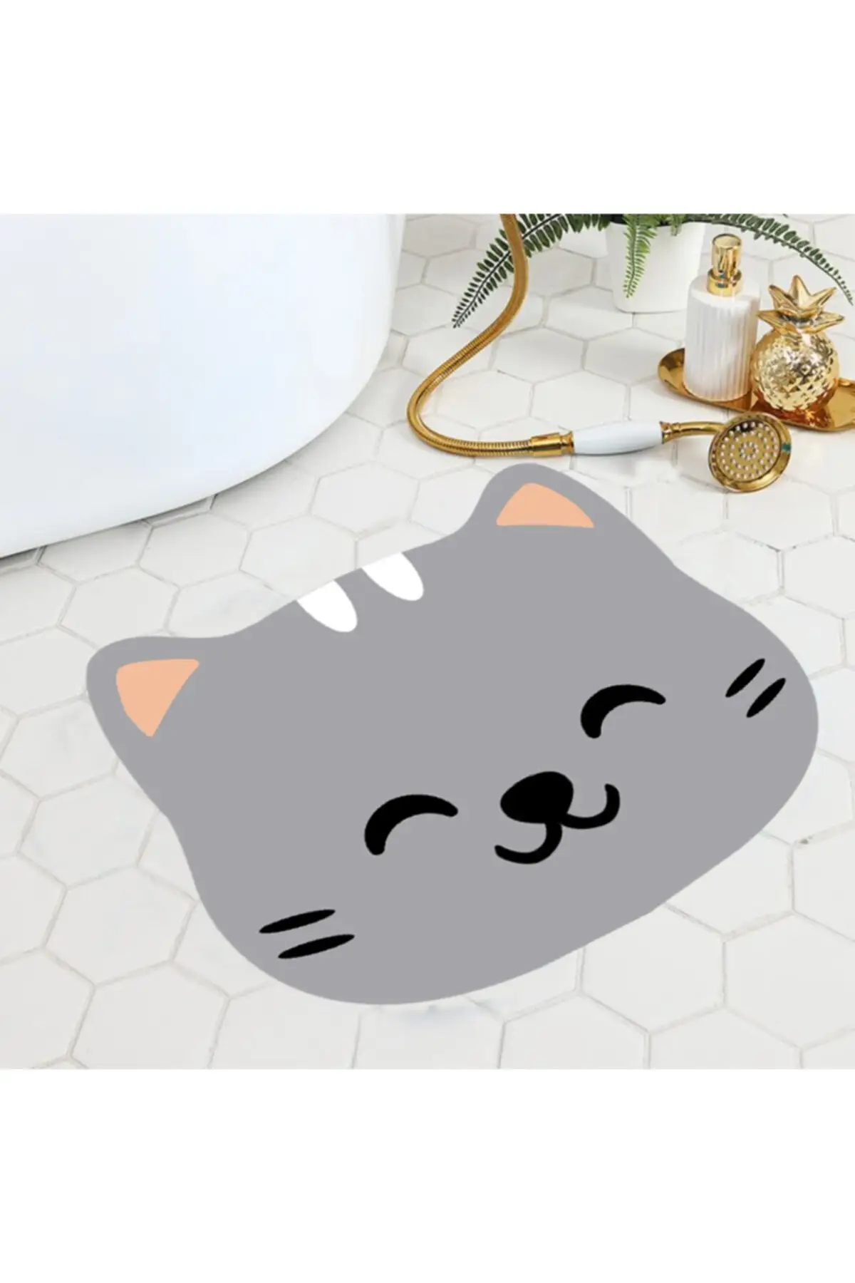 Cat Patterned Bath Mat 50x60 Cm Super Absorbent Floor Anti Slip Quick Drying Bathroom Mat Floor Carpet Easy to Clean