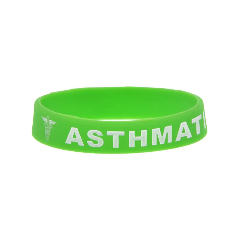 1PC/3PCS Asthmatic Silicone Wristband Medical Emergency ID Bangle Asthma/Respiratory Alert