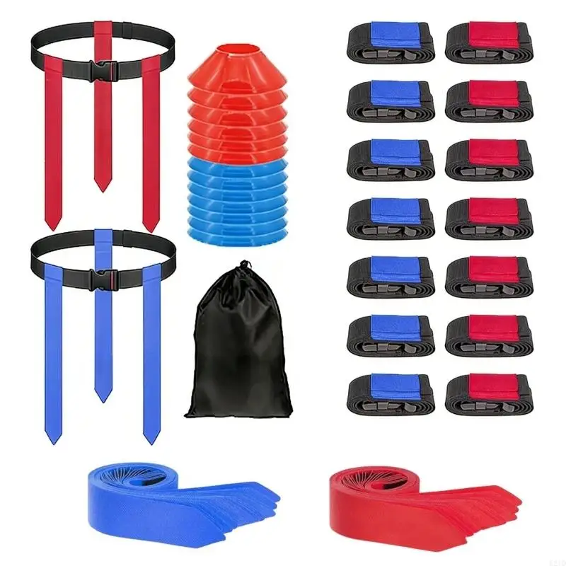   Complete Football Equipment With 10 Belts 30 Markers And 6 Discs Suitable For Different Ages