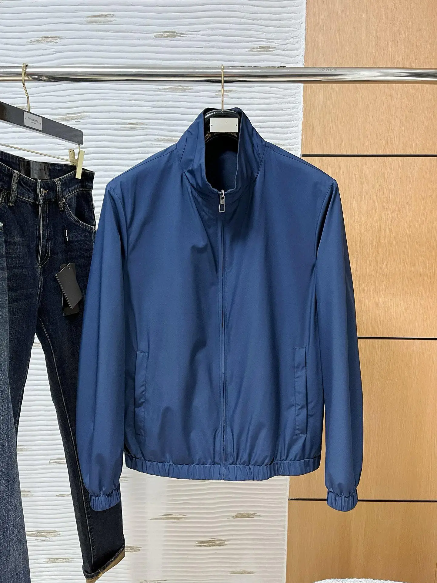 

Italian LP men's early spring new fashion casual double-sided windproof wool stand-up collar jacket