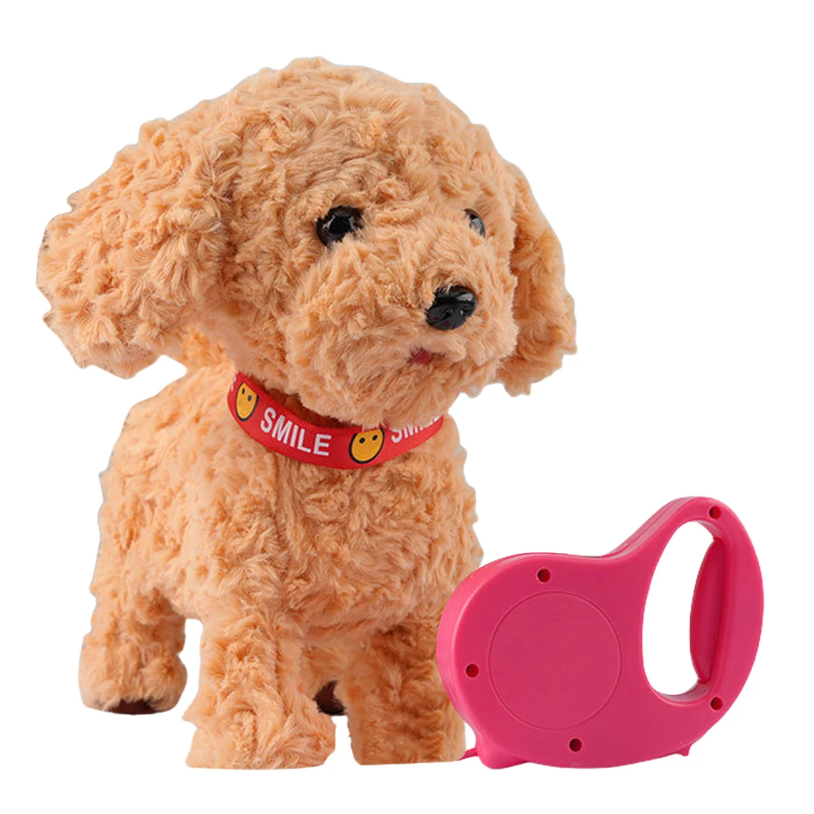 1PC elettrico peluche simulazione cane orsacchiotto cucciolo che cammina suono annodare giocattolo elettronico per animali domestici per il regalo di Natale regalo di Capodanno