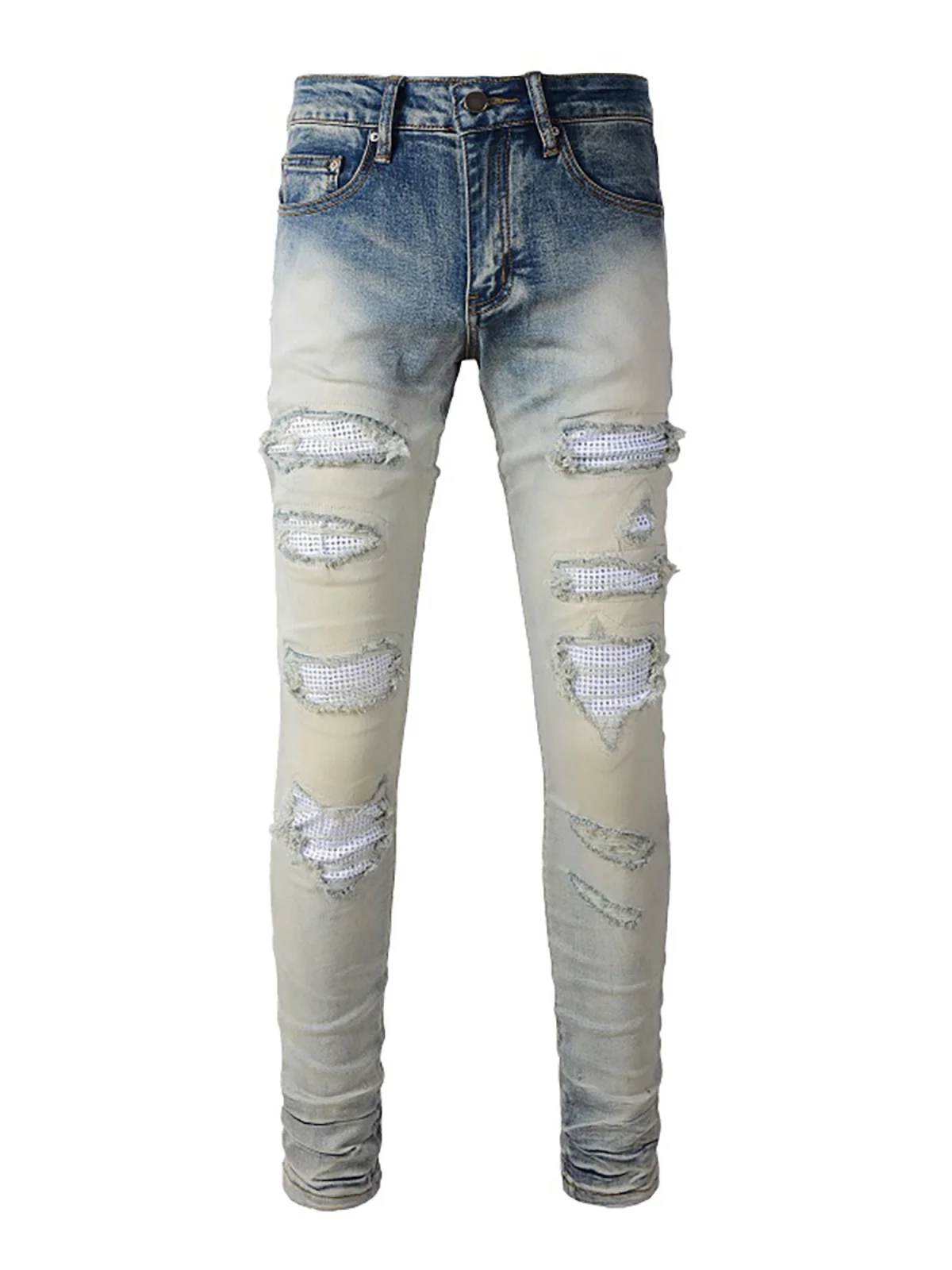 

Джинсы AMR MX мужские, зауженные, из денима, с эффектом потертости, в американском стиле, длинные брюки, модная городская одежда