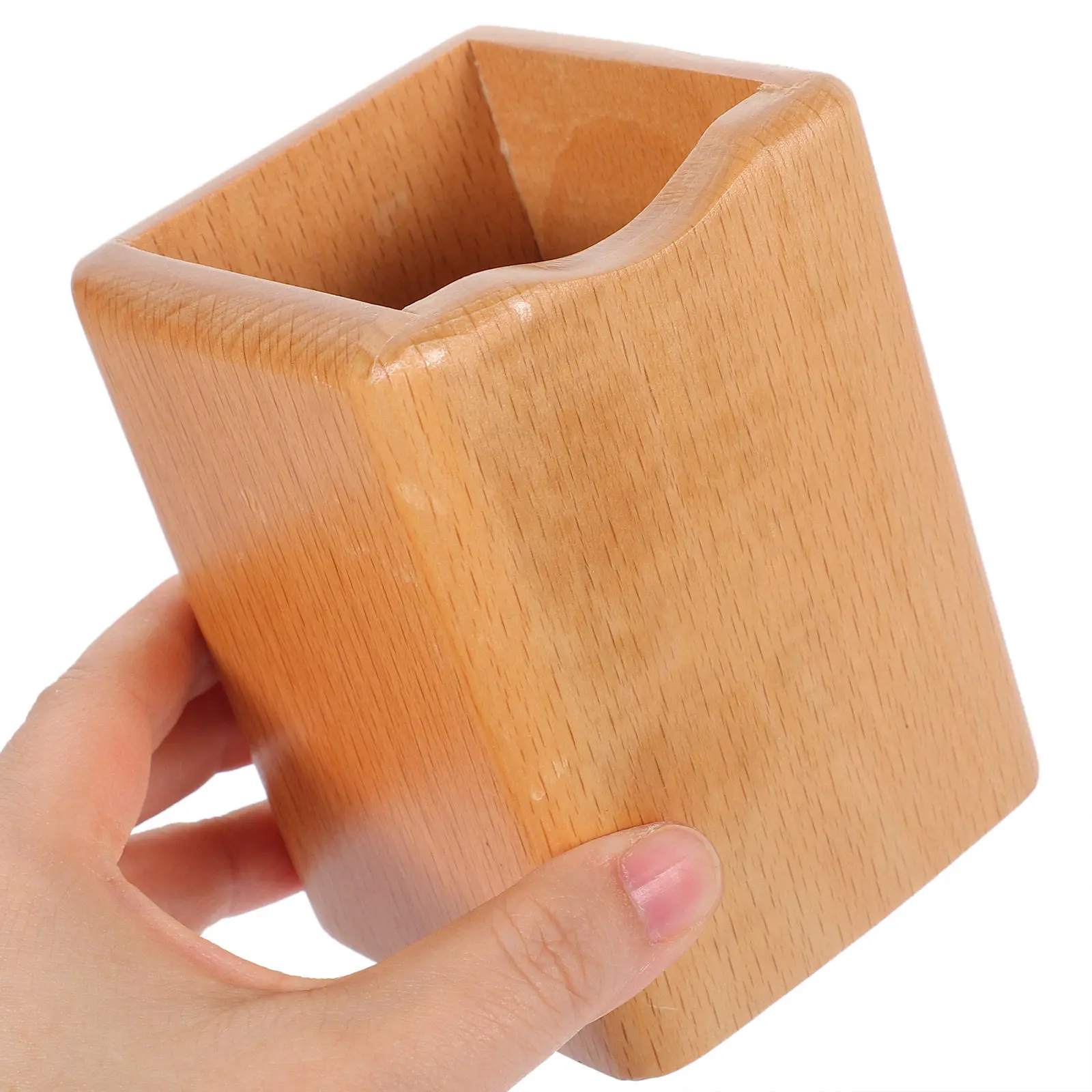 

Деревянная подставка для ручек на стол из бука, простой стиль, вместительный стакан для карандашей, органайзер для стола, емкость для хранения ручек, эстетичный дизайн