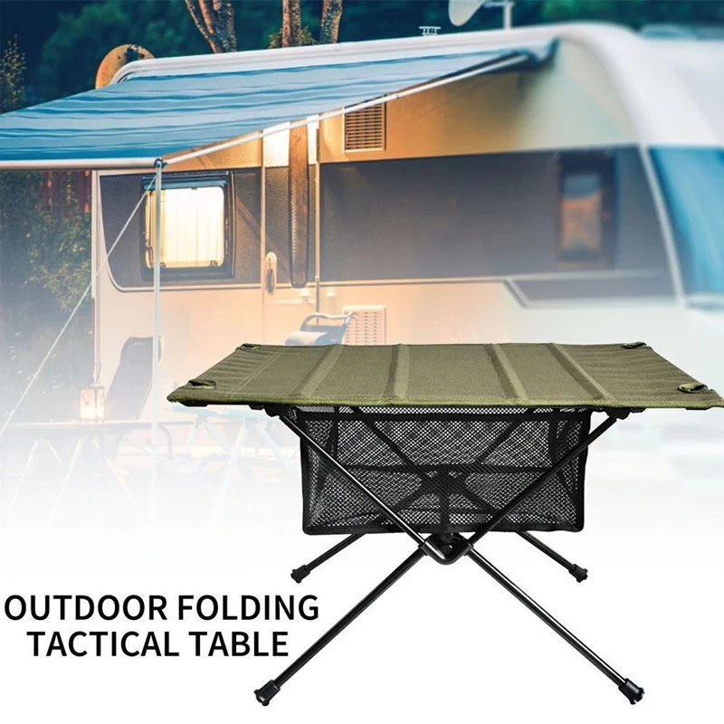 Outdoor Folding Table Place Mesh Pocket Portable Aluminum Alloy Ultralight Picnic Table Outdoor Storage Mesh Travel Table