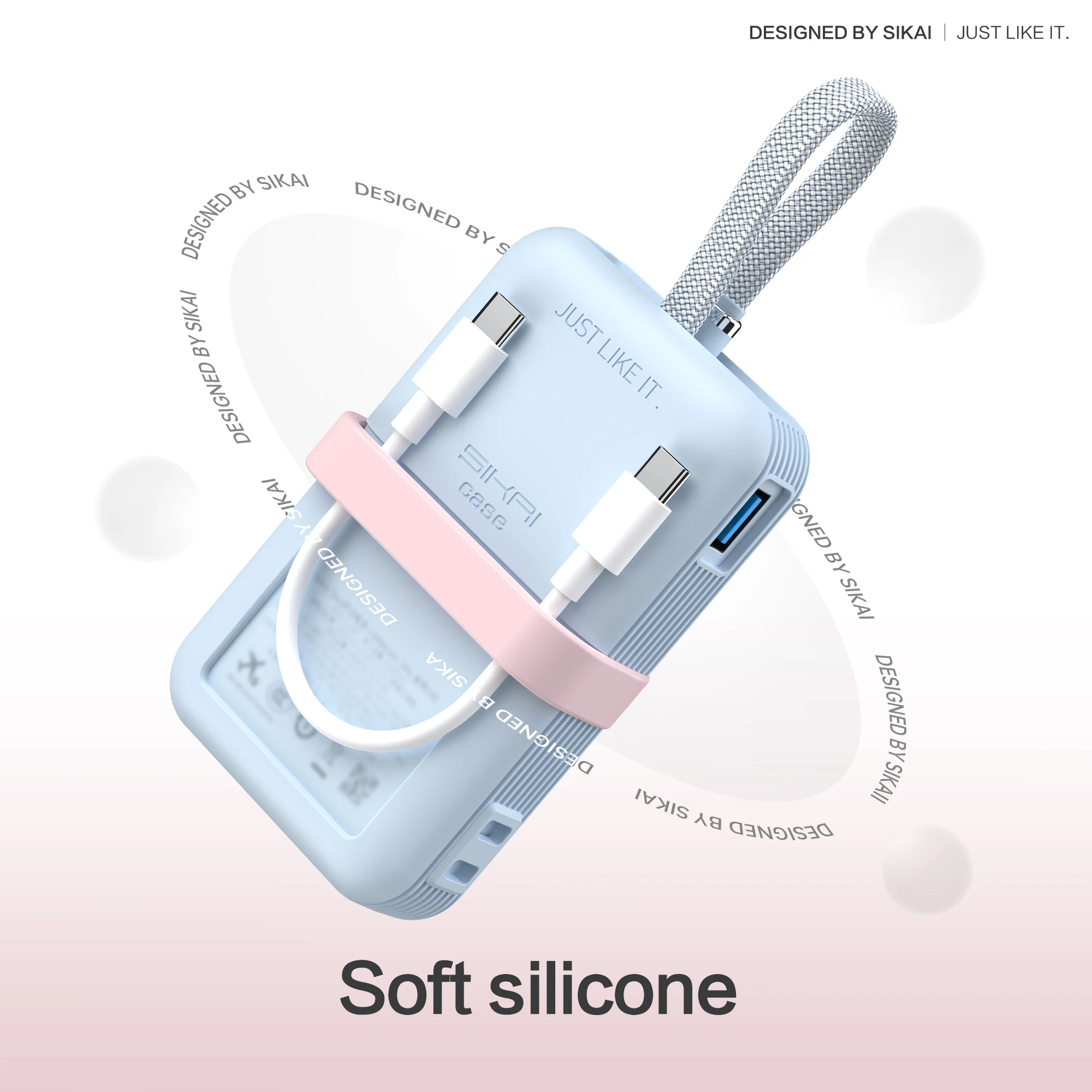 SIKAI Weiche, stoßfeste Silikon-Schutzhülle, Silikonhülle für Anker Zolo Power Bank 10.000 mAh/20.000 mAh, 30 W/35 W – Detail 6