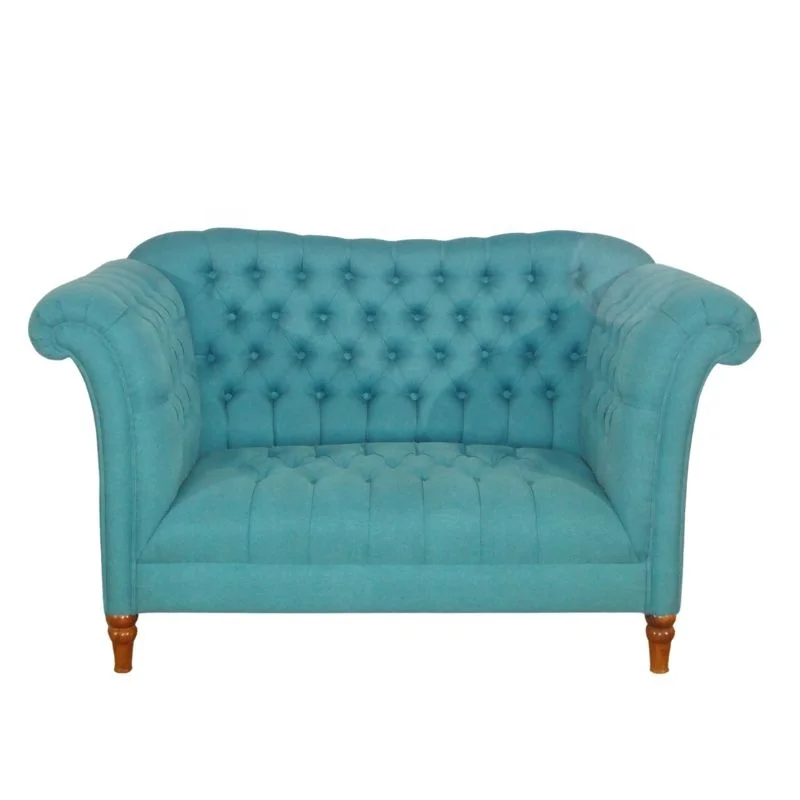 Tufted Living Room Sofa Wooden Upholstered Sofa for European Style Living Room Furniture Antique Reproduction Chesterfield Sofa