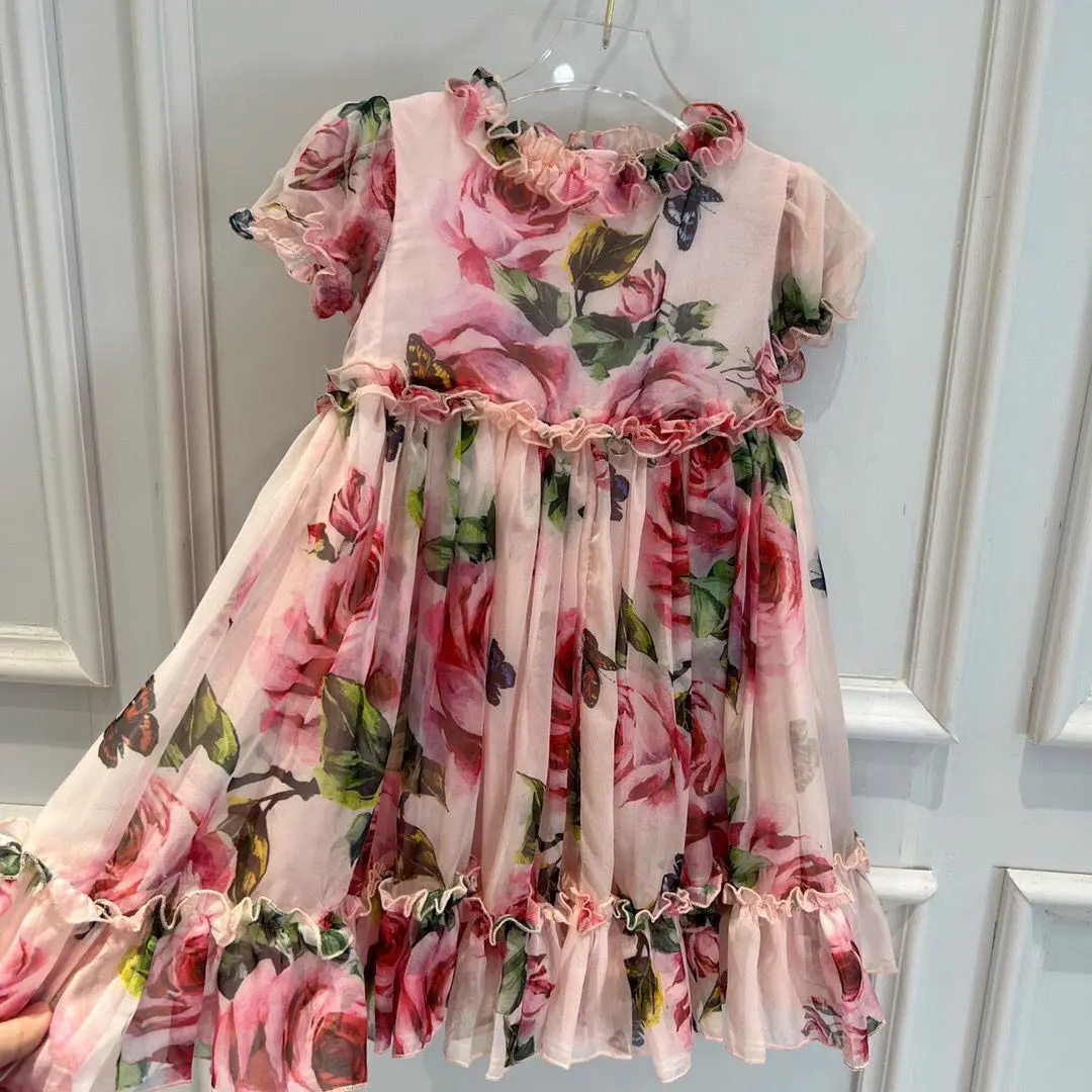 

Spring autumn chiffion print leopard baby girls dresses kids dress Childrens clothes tulle dress tulle dress robe fille mariage