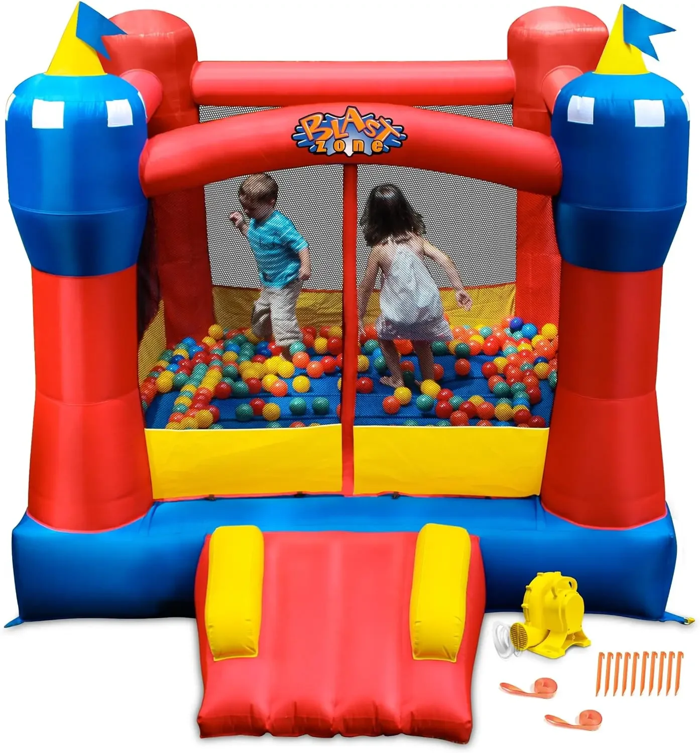 Magic Castle Inflatable Bounce House with Blower Premium Quality Indoor/Outdoor Portable Sets Up in Seconds