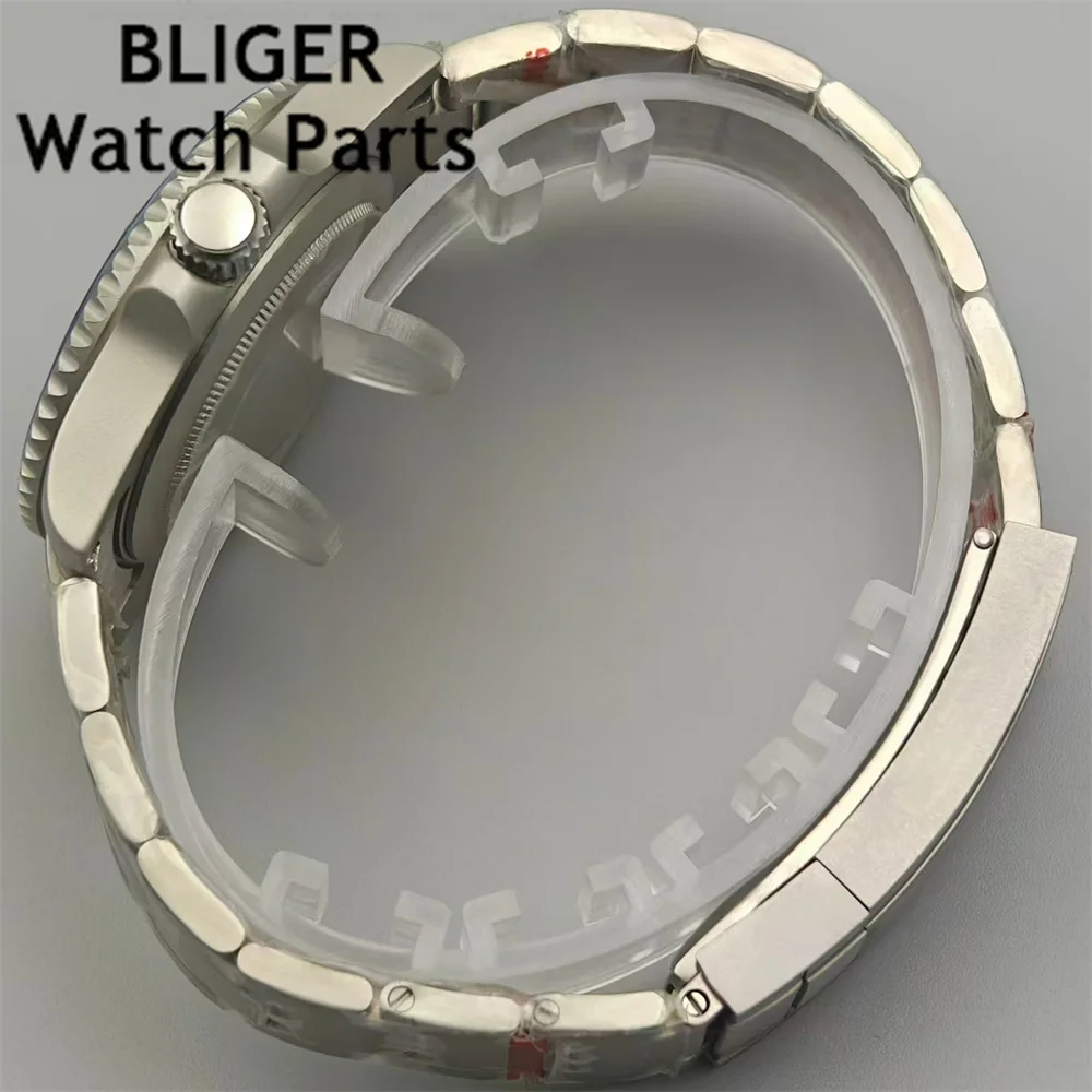 BLIGER 40mm Titanium Coated NH35 Automatic Watch White Black Blue Green Dial Sapphire Glass Green Luminous Steel Case Bracelet